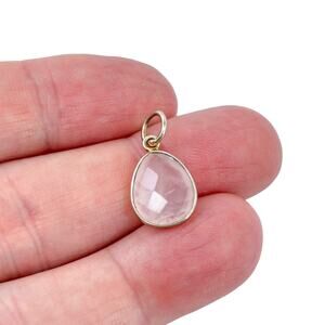 Rose Quartz Bezel Pendant | Pink Stone Silver-Tone Setting